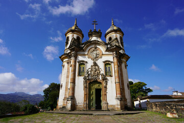 Church of St. Francis of Assisi in Ouro Preto, Minas Gerais, Brazil, the city is World Heritage Site by UNESCO