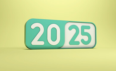 New Year 2025 Creative Design Concept - 3D Rendered Image	
