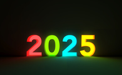 New Year 2025 Creative Design Concept - 3D Rendered Image	

