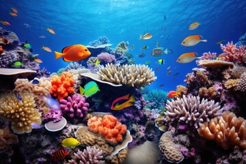 Fototapeta na wymiar Coral reef water fish sea.