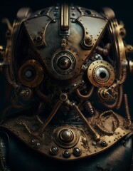 Fototapeta premium 鎧兜をモチーフにしたメカニックヒューマノイド