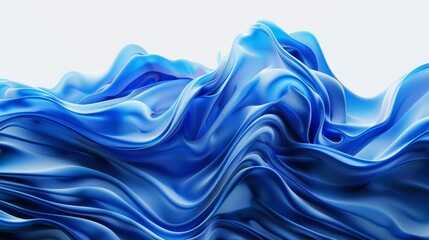 Blue abstract wave background with white background. ai generative. hyper realistic 