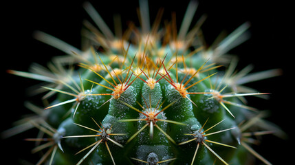 A close up of a cactus with many spines