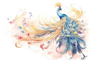 Obraz premium PNG Chinese phoenix pattern animal bird