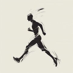 Abstract ink splash runner in motion - A dynamic abstract ink splash illustration depicting a runner in motion, inspiring energy and speed