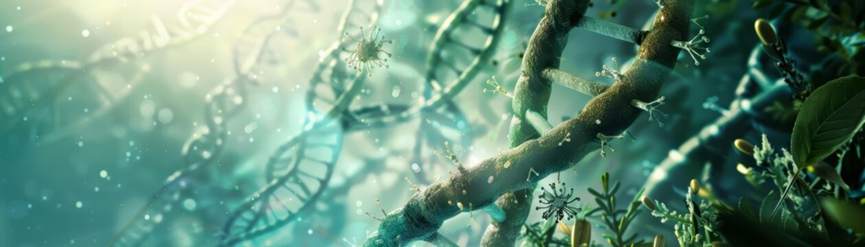 Through the lens of evolutionary biology, scientists decode the genetic mutations that have guided the survival and adaptation of organisms, science concept
