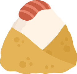 Japanese food onigiri rice ball. Onigiri japanese rice ball with nory seaweed various taste. Asian rice food. Japanese fast food.