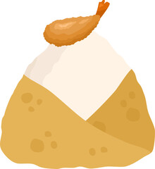 Japanese food onigiri rice ball. Onigiri japanese rice ball with nory seaweed various taste. Asian rice food. Japanese fast food.