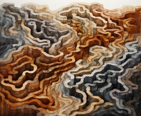 A painting of a large piece of wood with many different colors. Generative AI.