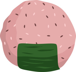 Japanese food onigiri rice ball. Onigiri japanese rice ball with nory seaweed various taste. Asian rice food. Japanese fast food.