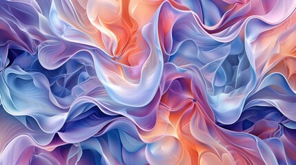A close up of a colorful abstract painting with swirls. Generative AI.