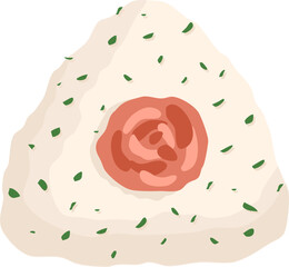 Japanese food onigiri rice ball. Onigiri japanese rice ball with nory seaweed various taste. Asian rice food. Japanese fast food.
