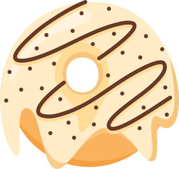 Donuts with glaze. Sweet doughnuts.  Donut with Sprinkles Doughnut Vector and Art clip Design. Cartoon donuts with different toppings, delicious sweet desserts. 