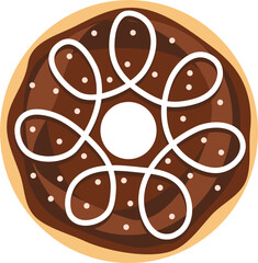 Donuts with glaze. Sweet doughnuts.  Donut with Sprinkles Doughnut Vector and Art clip Design. Cartoon donuts with different toppings, delicious sweet desserts. 