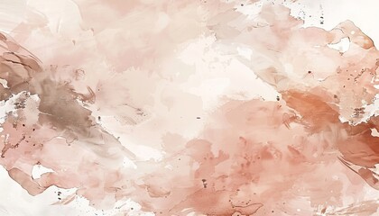 Fototapeta premium A watercolor painting with a pink, brown, and white color palette.