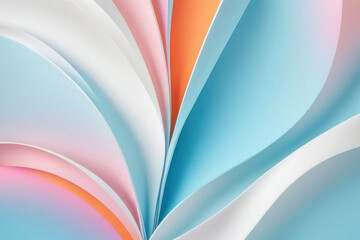 Aesthetic wallpaper with the enchanting beauty of pastel colors, a combination of pink, white, orange, and soft blue creating luxurious waves in a cool and spacious atmosphere