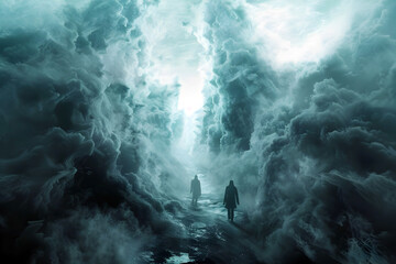 Ethereal Passage to the Afterlife:A Cinematic Journey Through Turbulent Skies