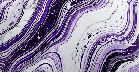 Abstract marble background in white and purple.generative AI