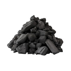 pile of coal isolated on white background