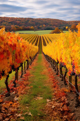 Naklejka premium vineyard at sunset.