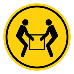 Use Two Person Lift Symbol Sign, Vector Illustration, Isolate On White Background Label .EPS10