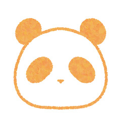 パンダの顔のイラスト（オレンジ）