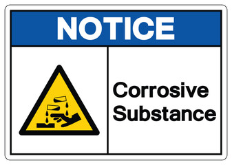 Fototapeta premium Notice Corrosive Substance Symbol ,Vector Illustration, Isolate On White Background Label. EPS10