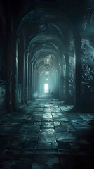 Obraz premium Traversing the Sinister Corridors of a Gothic Castle:A