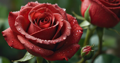 close up of a rose with water drops