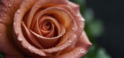 close up of a rose with water drops