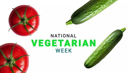 National Vegetarian week. Cucumber and tomato motion.