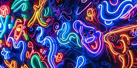 Neon Environment Texture Backdrop Background Wallpaper