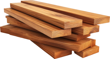 Stack of fresh cut lumber