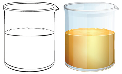 Vector illustration of a glass half full