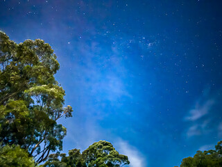 Milky Way and bright stars in the skies above Bowral in Southern Highlands NSW Australia...