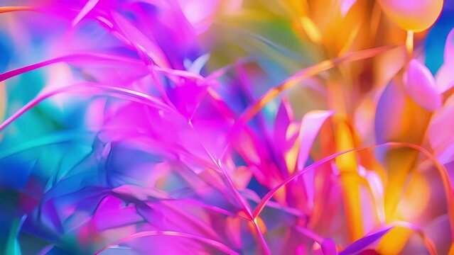 Abstract lines of foliage create a colorful backdrop in this defocused image hinting at the lush energy source found in natures secret powerhouses forests. .