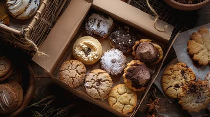 Plexiglas foto achterwand Cookies and pastries on table © 2rogan