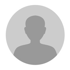 Vector flat illustration in grayscale. Avatar, user profile, person icon, gender neutral silhouette, profile picture.