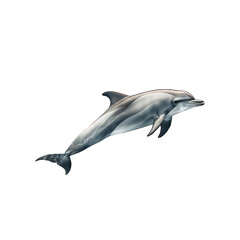 side view of dolphine transparent isolated on white png