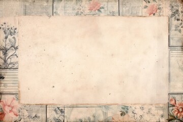 Obraz premium Wood cross ephemera border paper backgrounds art