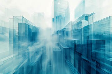 abstract blue buildings background