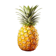 ripe fresh pineapple fruit isolated on white background