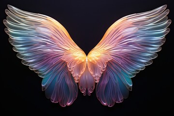 Obraz premium Translucent Iridescent Spectrum: Ethereal Fairy Wing Gradients