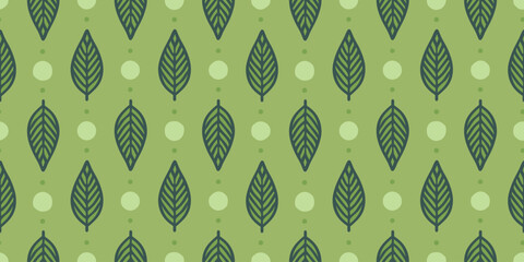 Leaves illustration background. Seamless pattern.Vector. 葉っぱのイラストパターン