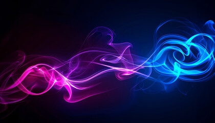 purple, blue glowing smokewave, luminous abstract background