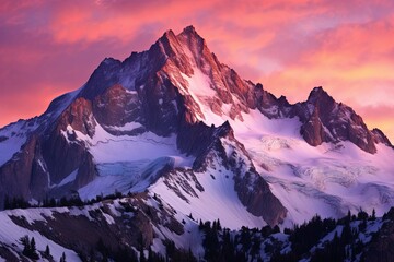 High Alpine Sunrise Gradients: Serene Mountaintop Morning Glow