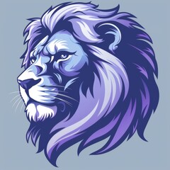 Purple Lion Illustration