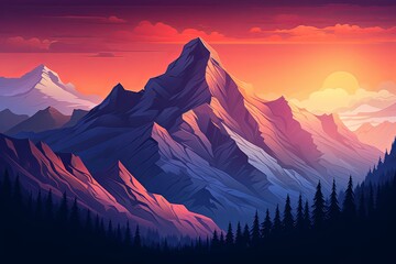 Majestic Mountain Peak Gradients: A Symphony of Atmospheric Colors