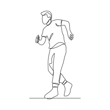 One continuous line drawing of a breakdancing people vector design illustration. Breakdancing consists of four main elements : Toprock, Downrock, Power moves and Freezes. Breakdancing design concept.