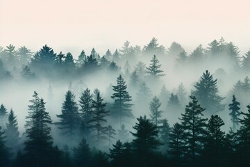 Misty Morning Forest Gradients: Soft Fog Gradation Emanating Serenity